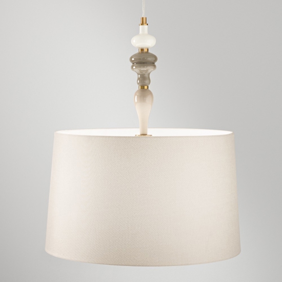 Lampadario in ceramica con paralume per soggiorno abaco perenz